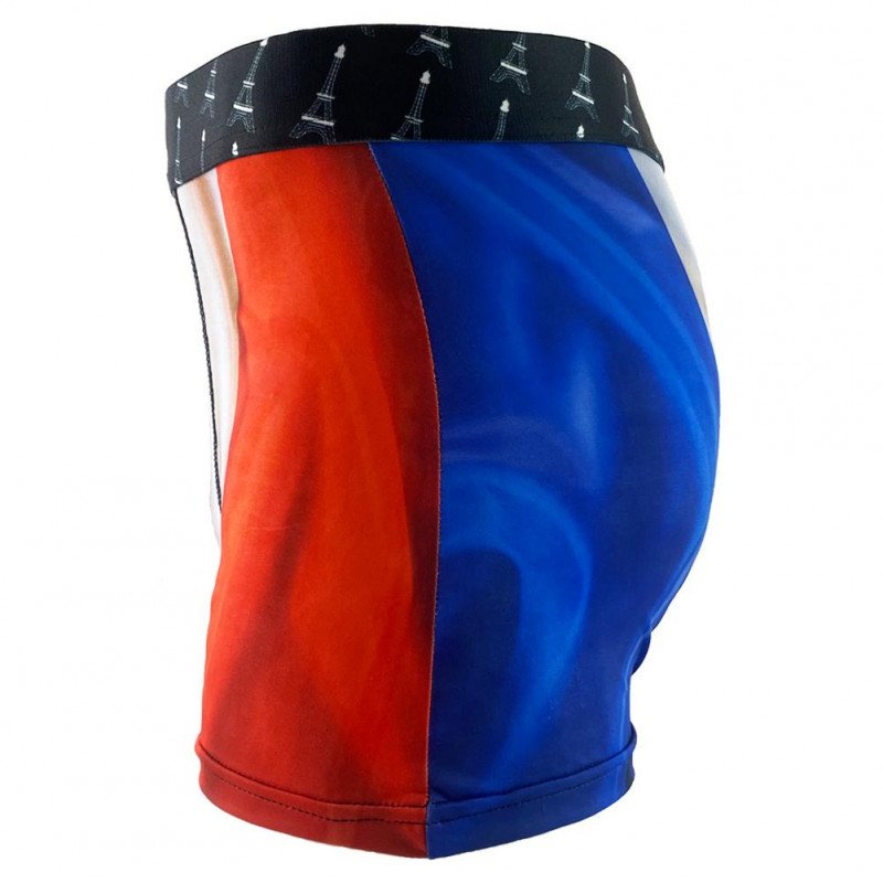 Boxer Homme FRANCE Bleu et Rouge
