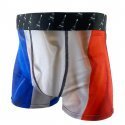 HERITAGE Boxer Homme Microfibre FRANCE Bleu Rouge MADE IN FRANCE