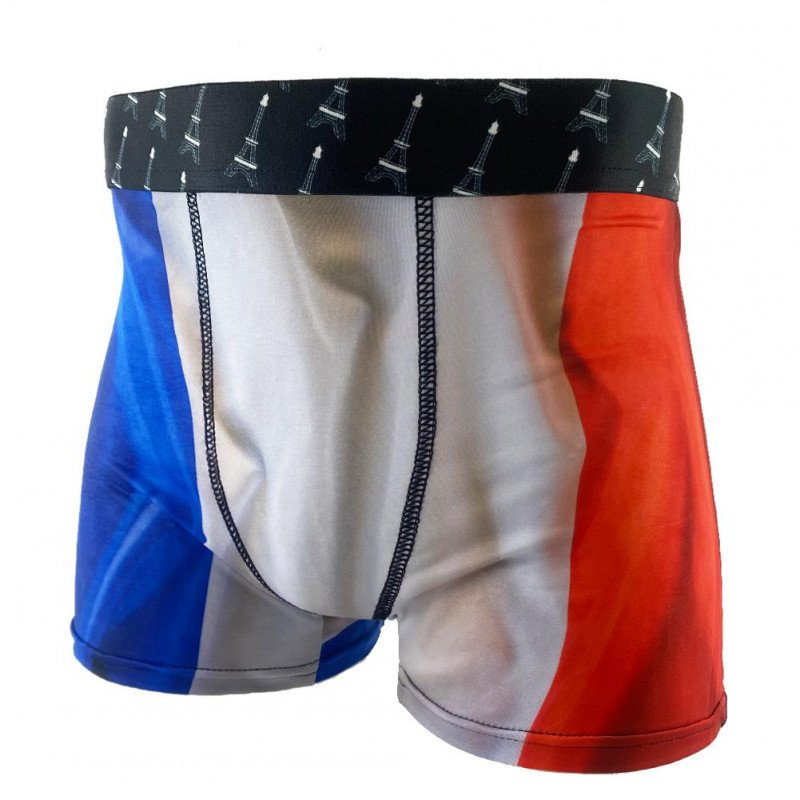 Boxer Homme FRANCE Bleu et Rouge
