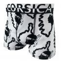 HERITAGE Boxer Homme Microfibre CORSE Noir Gris MADE IN FRANCE