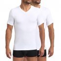 DIM Lot de 2 T-shirt Col en V Homme Coton Bio GREEN Blanc