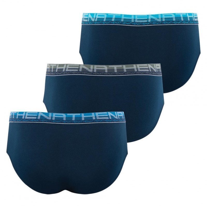 ATHENA Lot de 3 Slips Homme Coton Bio BIOPACK Bleu Marine