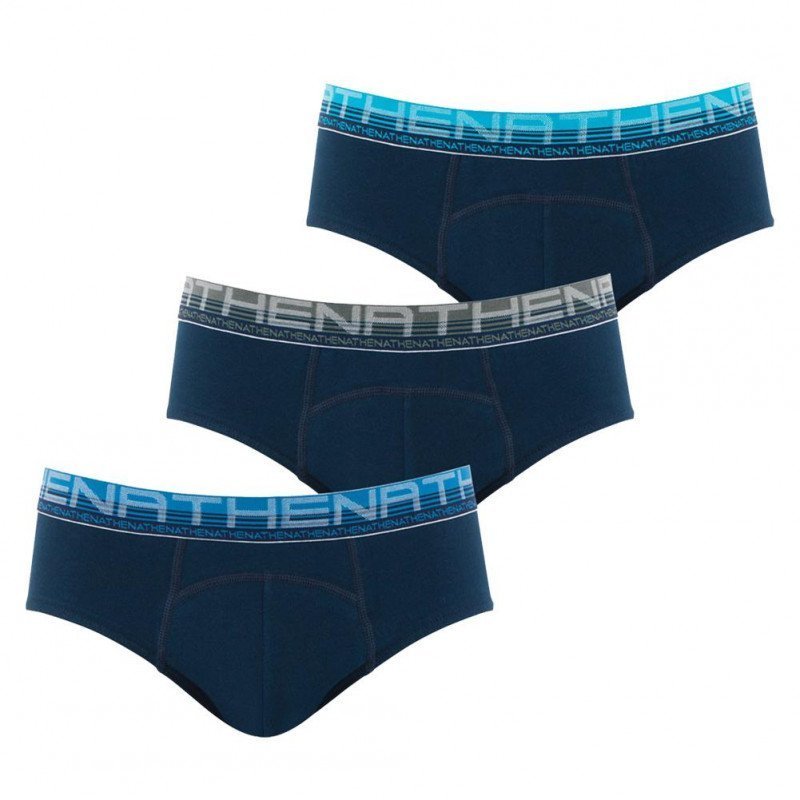 ATHENA Lot de 3 Slips Homme Coton Bio BIOPACK Bleu Marine