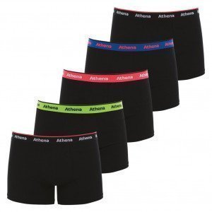 ATHENA Lot de 5 Boxers Homme Coton SPORTPACK Noir Multicolore