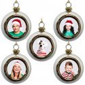 Pack de 5 boules de Noël personnalisable Argent * Ø 6 cm