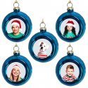 Pack de 5 boules de Noël personnalisable Bleu * Ø 6 cm