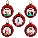 Pack de 5 boules de Noël personnalisable Rouge * Ø 6 cm