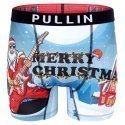 PULL IN Boxer Long Homme Microfibre FASANTAROCK Bleu Rouge