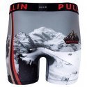 PULL IN Boxer Long Homme Microfibre FACLIFFALPS Gris Rouge