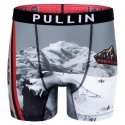 PULL IN Boxer Long Homme Microfibre FACLIFFALPS Gris Rouge
