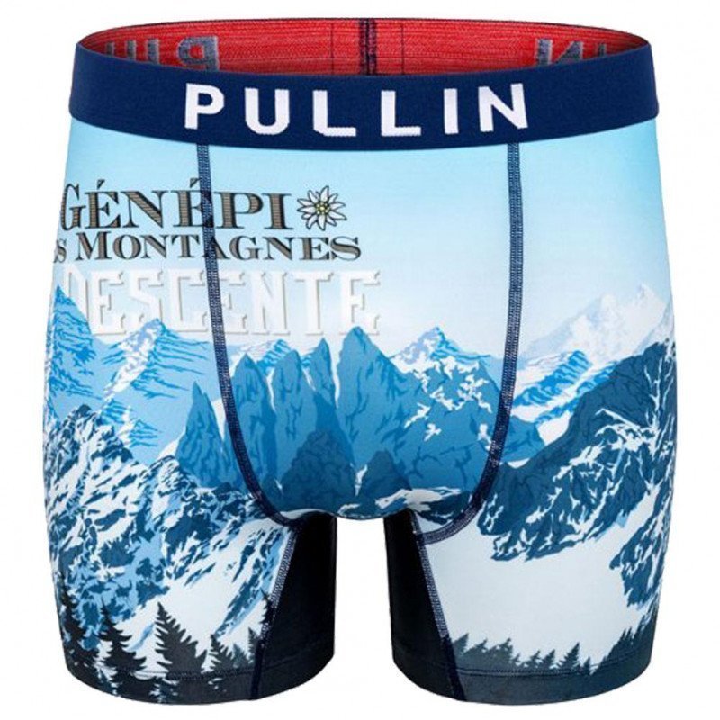 PULL IN Boxer Long Homme Microfibre FALADESCENTE Bleu Blanc