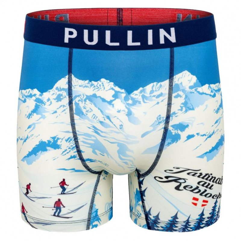 PULL IN Boxer Long Homme Microfibre FATARTINABLE Bleu Blanc