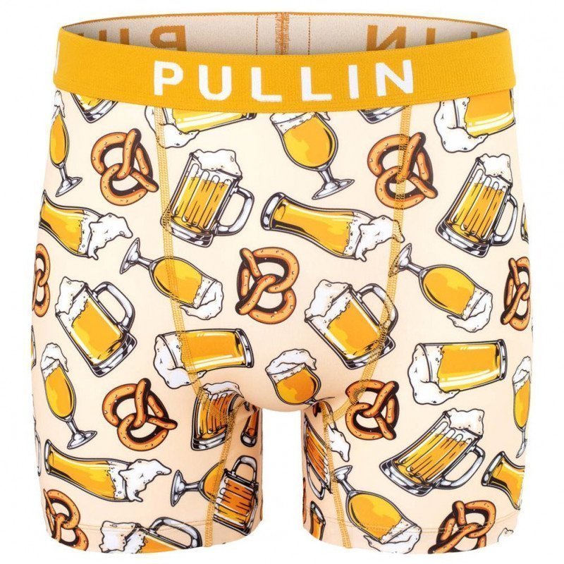 PULL IN Boxer Long Homme Microfibre FAAPERO Jaune Beige