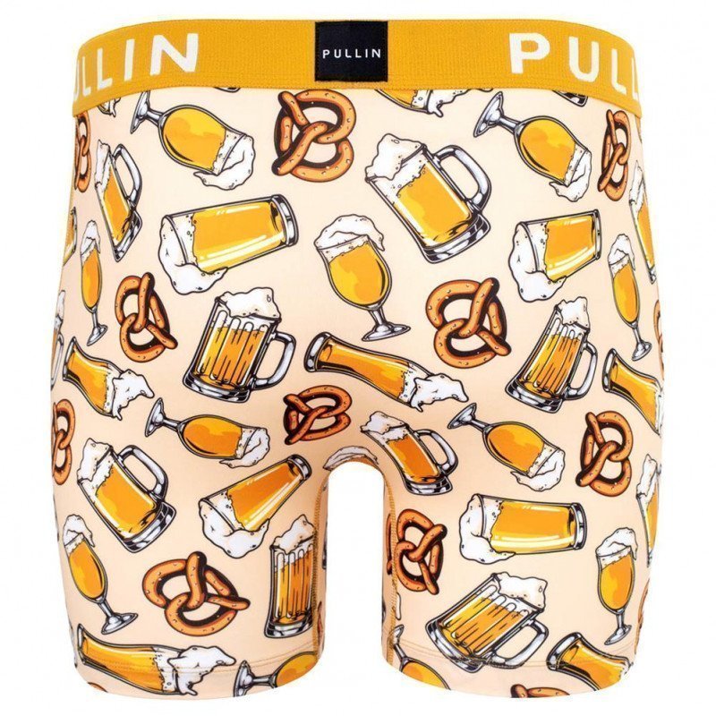 PULL IN Boxer Long Homme Microfibre FAAPERO Jaune Beige