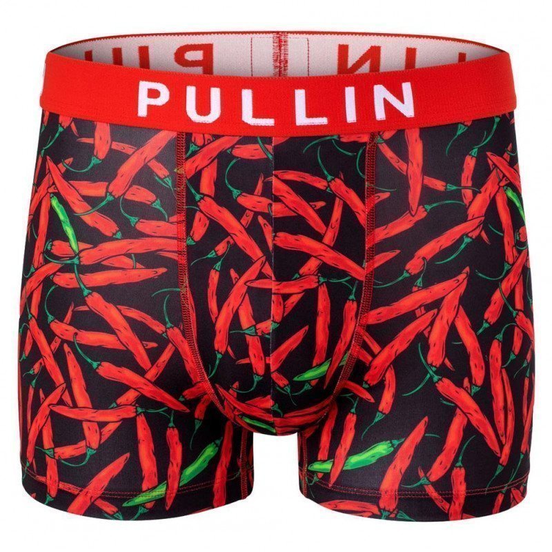 PULL IN Boxer Homme Microfibre MASHOTCHILLI Rouge Noir