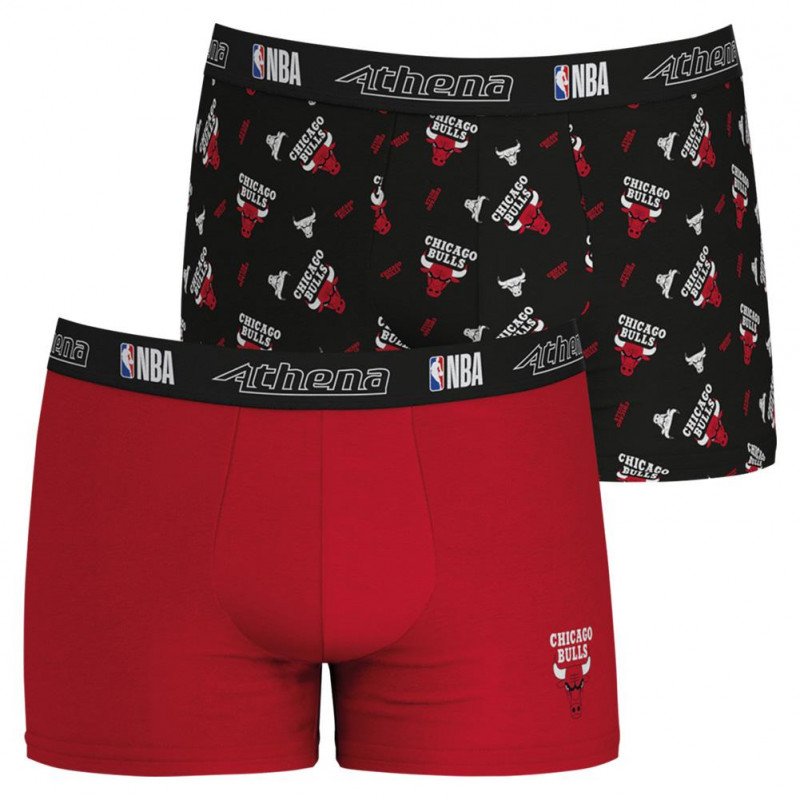 LOT DE 2 Boxer Sous-vêtements Homme CHICAGOBULLS Rouge et Noir
