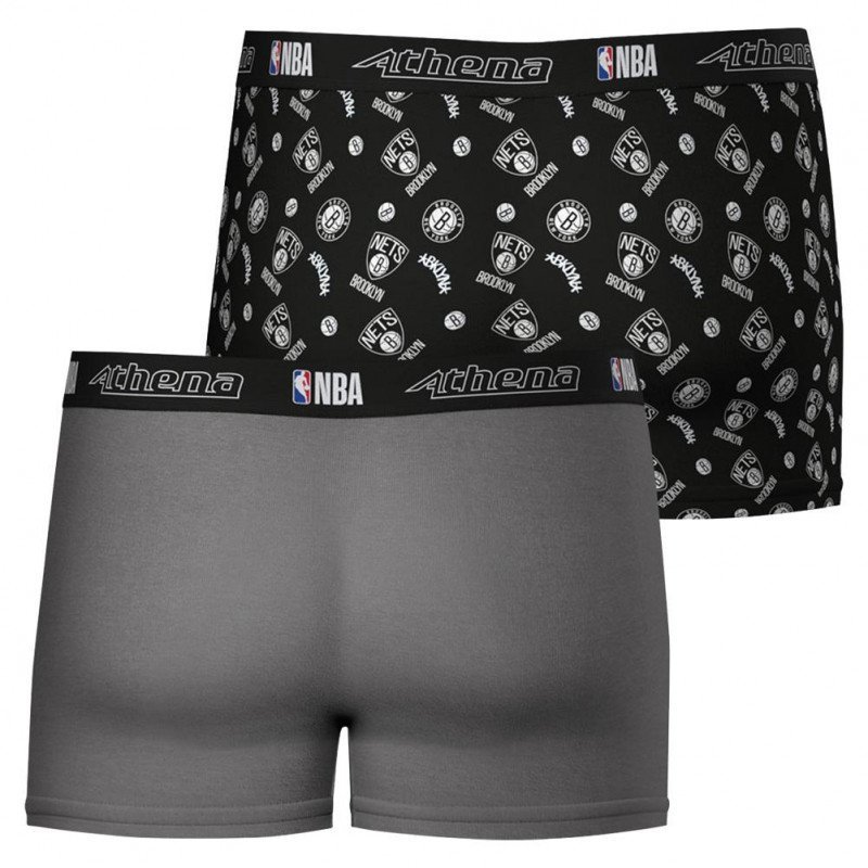 LOT DE 2 Boxer Sous-vêtements Homme BROOKLYNNETS Gris et Noir