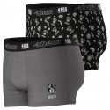 LOT DE 2 Boxer Sous-vêtements Homme BROOKLYNNETS Gris et Noir