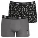 ATHENA Lot de 2 Boxers Homme Coton BROOKLYN NETS Gris Noir NBA