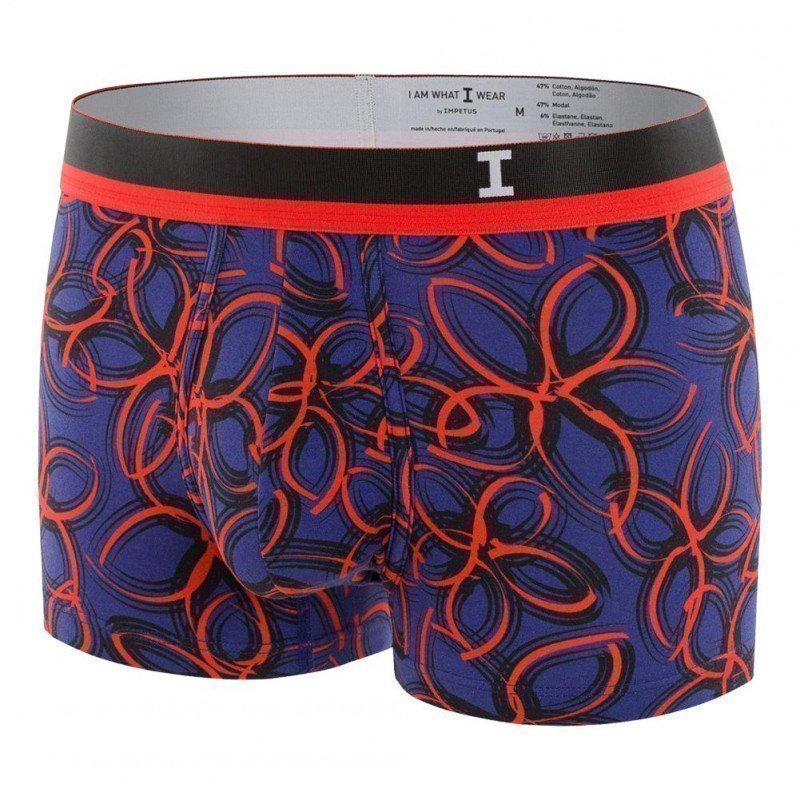 IAMWHATIWEAR Boxer Homme Coton Modal CHAMELEONIC Bleu Rouge