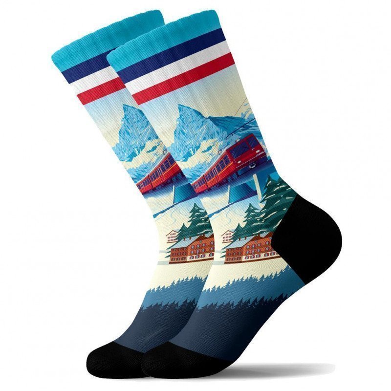 PULL IN Chaussettes Homme Microfibre MOUNTAINLIFT Bleu Blanc