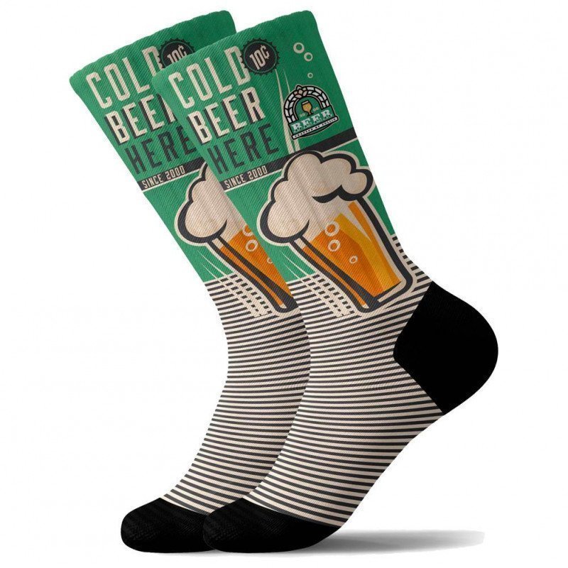 PULL IN Chaussettes Homme Microfibre COLDBEER Vert Blanc