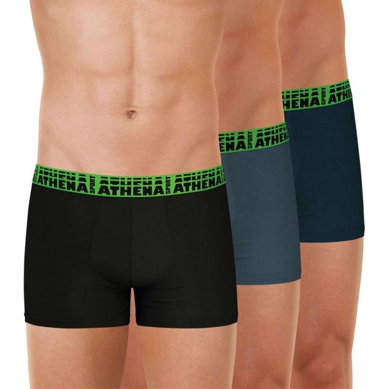 LOT DE 3 Boxer Sous-vêtements Homme EASYSPORT Noir et Gris