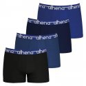 ATHENA 4 Boxers Homme Coton EASY JEAN Noir Bleu Marine Electrique