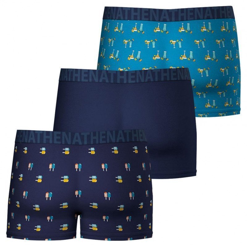 LOT DE 3 Boxer Sous-vêtements Homme EASYFUN Bleu et Marine