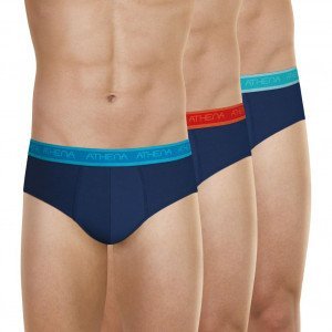 ATHENA Lot de 3 Slips Homme Coton Bio EASY BIO Bleu Marine