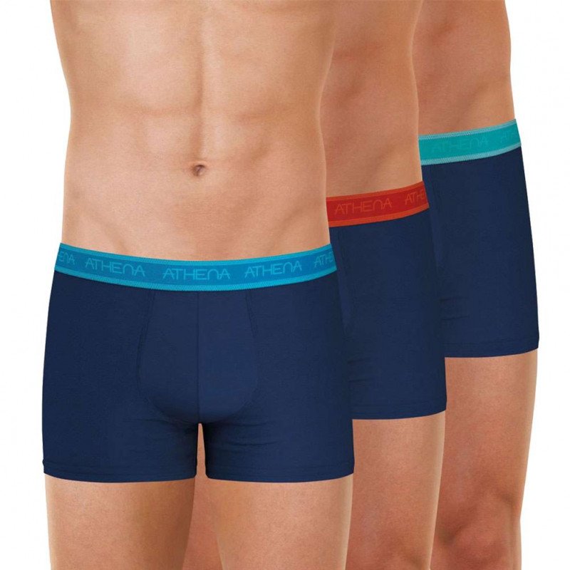 LOT DE 3 Boxer Sous-vêtements Homme EASYBIO Bleu et Marine