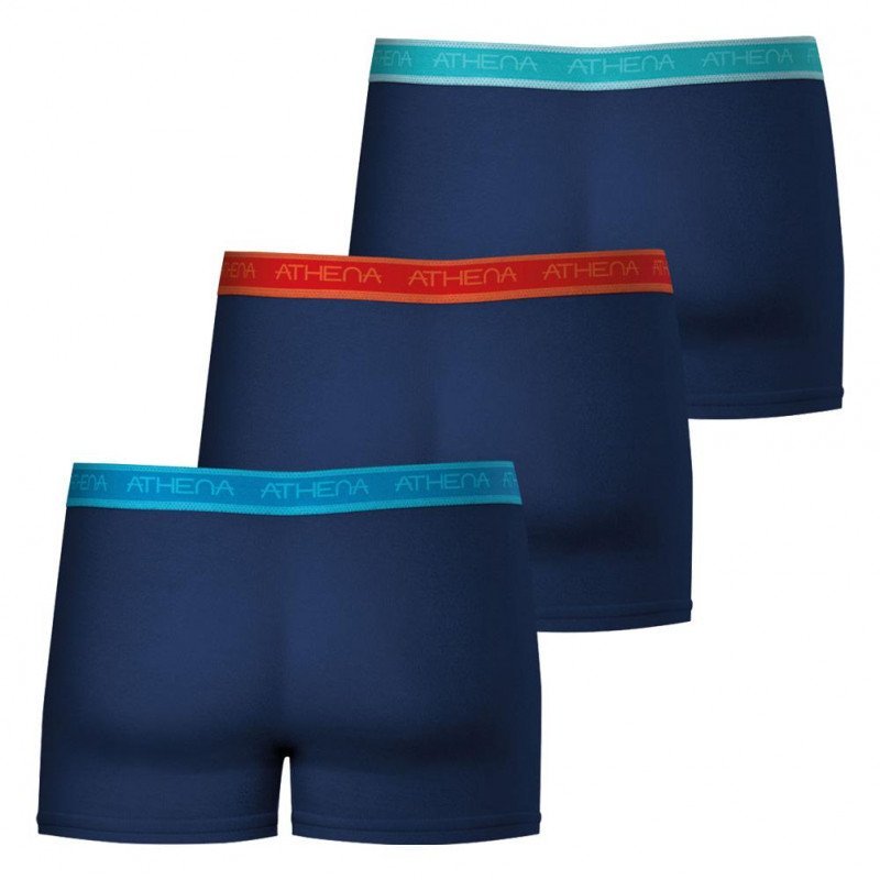 LOT DE 3 Boxer Sous-vêtements Homme EASYBIO Bleu et Marine