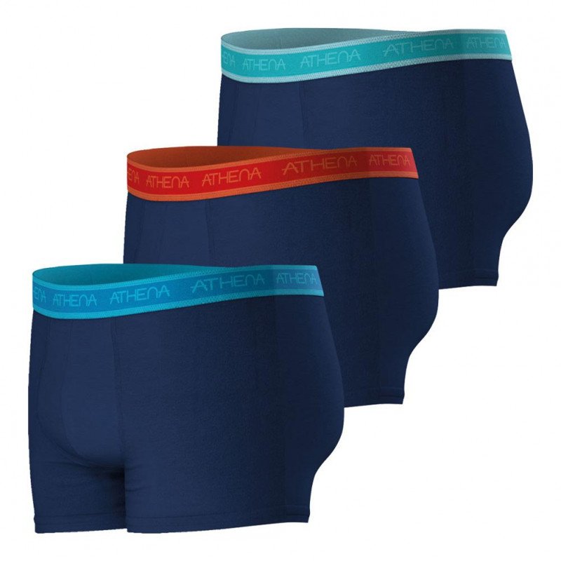 LOT DE 3 Boxer Sous-vêtements Homme EASYBIO Bleu et Marine
