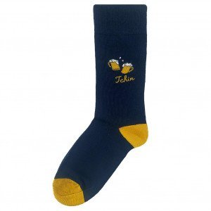 LES LIMOUSINES Chaussettes Homme Coton UNIBIERE Marine Moutarde