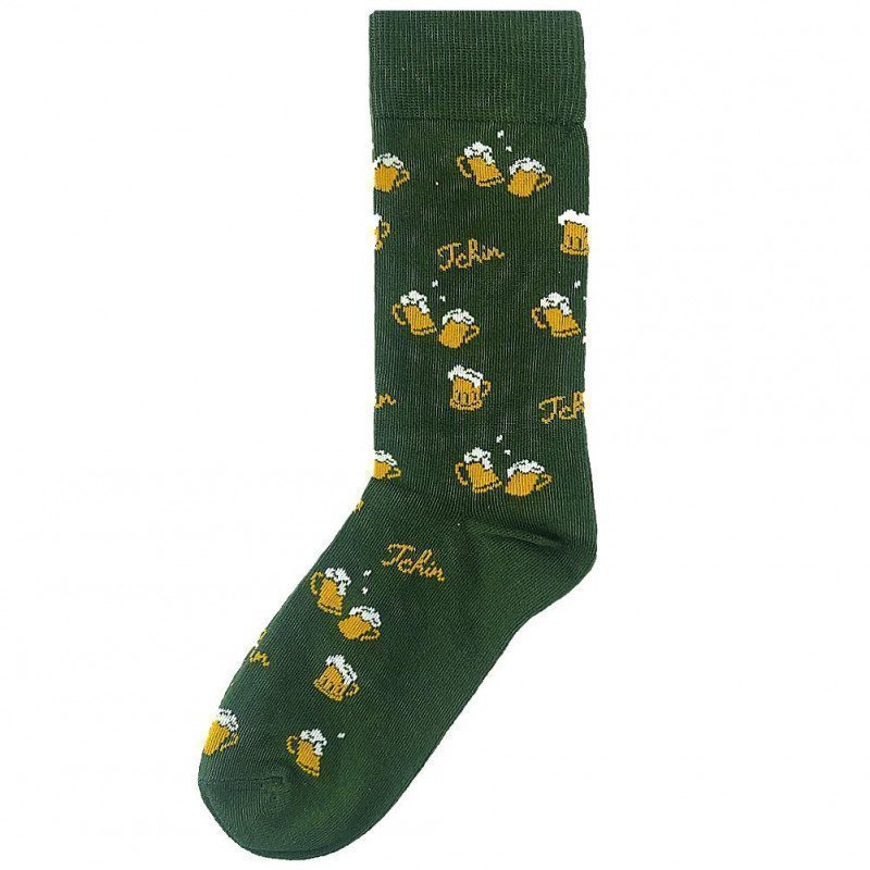 LES LIMOUSINES Chaussettes Homme Coton TCHIN Kaki Jaune