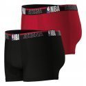 ATHENA Lot de 2 Boxers Homme Coton NBA Noir Rouge NBA