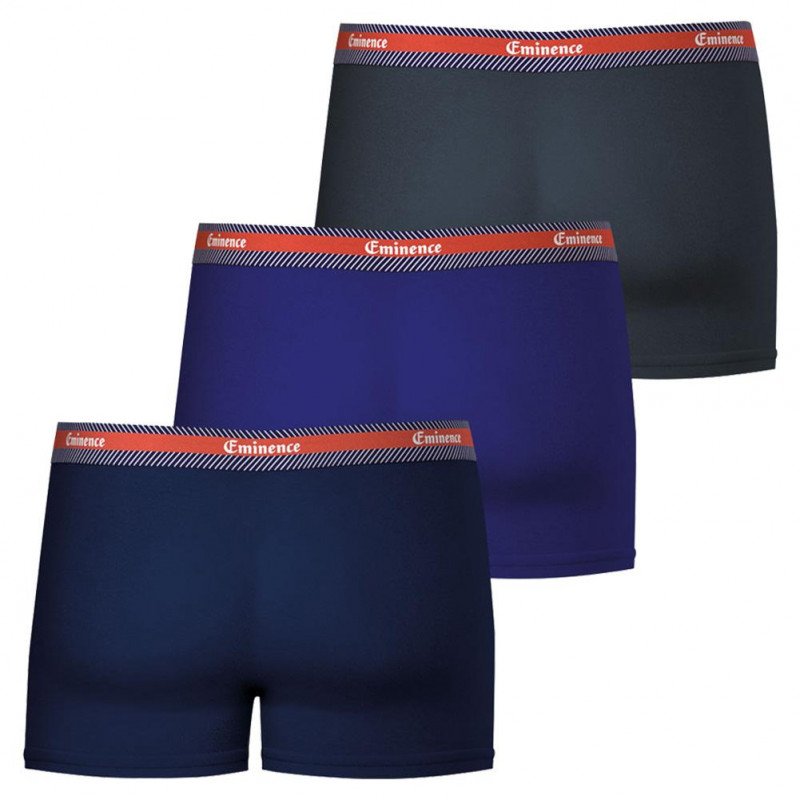 EMINENCE Lot de 3 Boxers Homme Coton Bio SELECTION Marine Indigo Poivre