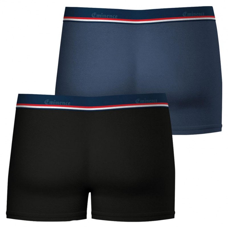EMINENCE 2 Boxers Homme Coton FAIT EN FRANCE Noir Anthracite