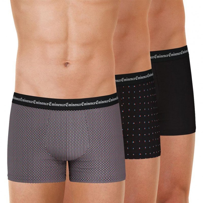 LOT DE 3 Boxer Sous-vêtements Homme BUSINESS Noir et Rouge