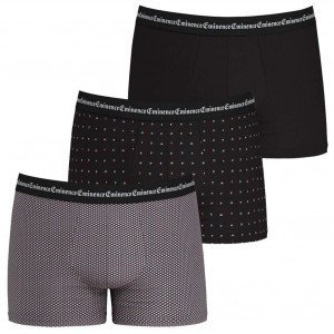EMINENCE 3 Boxers Homme Coton BUSINESS Cercle Lettrage Noir