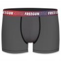 FREEGUN Boxer Homme Coton D2NEVERSTOP Gris Rouge