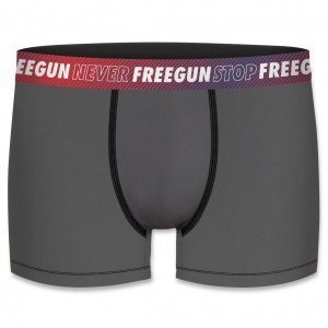 FREEGUN Boxer Homme Coton D2NEVERSTOP Gris Rouge