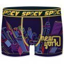 SPICY Boxer Homme Microfibre NEW YORK Marine Jaune