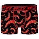 SPICY Boxer Homme Microfibre PIMENT Rouge Noir