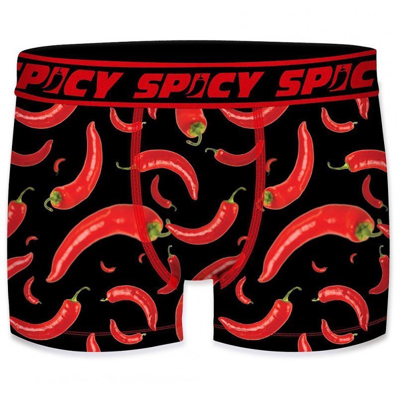SPICY Boxer Homme Microfibre PIMENT Rouge Noir