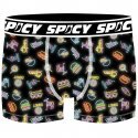 SPICY Boxer Homme Microfibre FOOD NEON Noir Multicolore