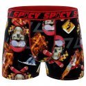 SPICY Boxer Homme Microfibre SKI Noir Rouge