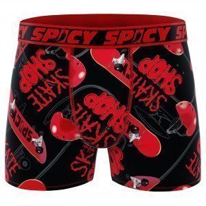 SPICY Boxer Homme Microfibre SKATE2 Rouge Noir