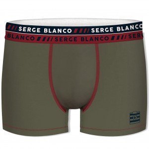 SERGE BLANCO Boxer Homme Coton CLAASS3 Kaki Bordeaux