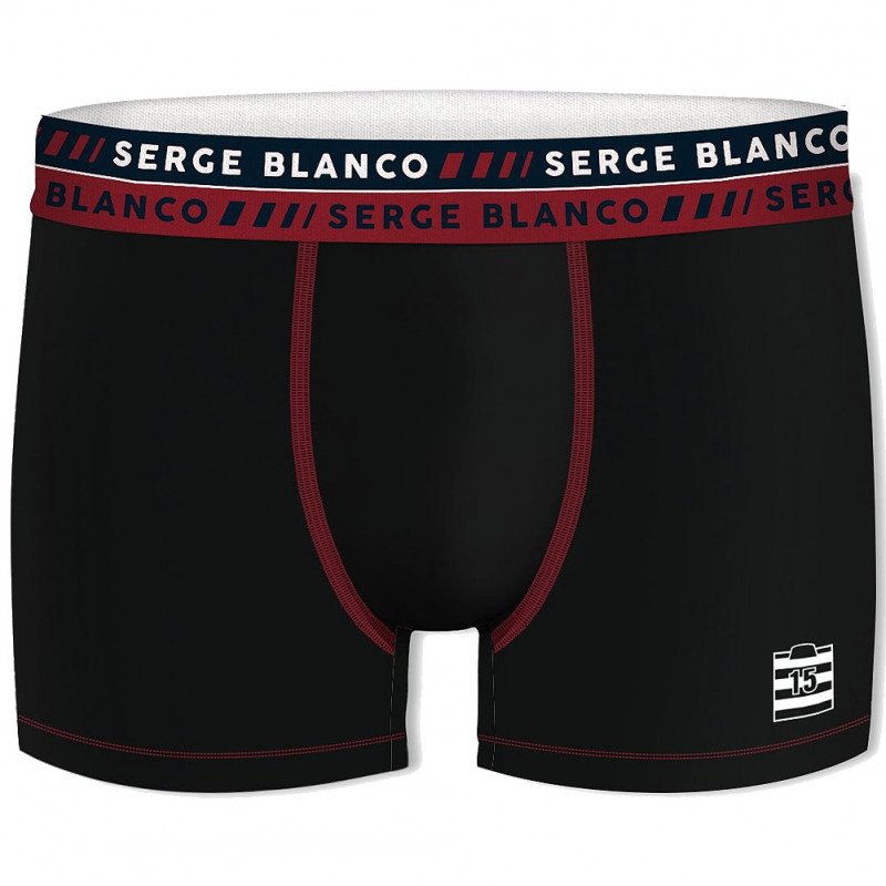 SERGE BLANCO Boxer Homme Coton CLAASS3 Noir Bordeaux
